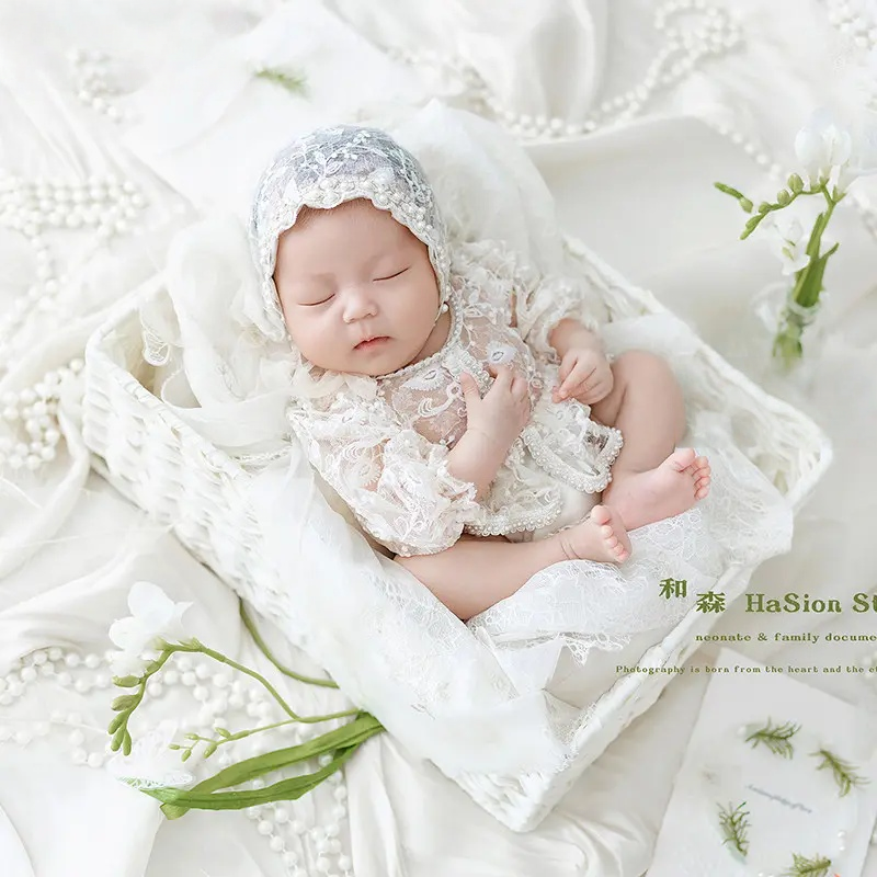 White Lace Theme Set - Newborn Photography Props - Image 2